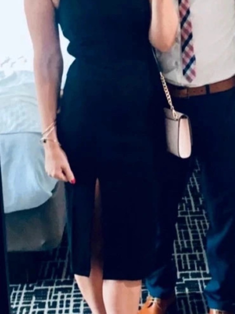 Petal & Pup Black Sleeveless Midi Dress with Front Slit